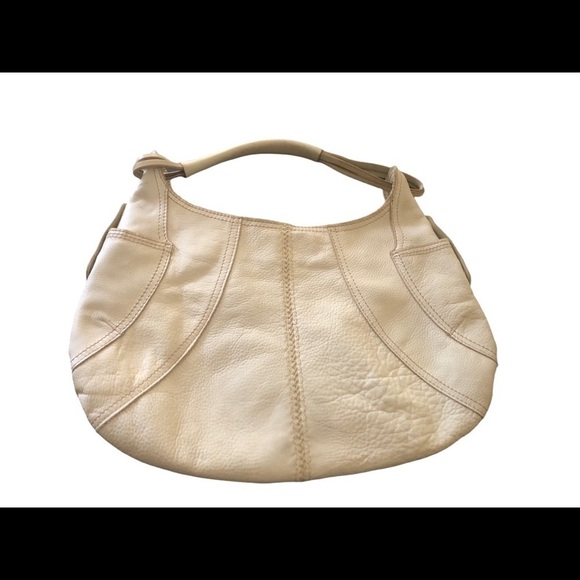 Lucky Brand VTG Inspired Authentic Cream Buttery Leather Hobo Boho Shoulder Bag - Picture 2 of 10